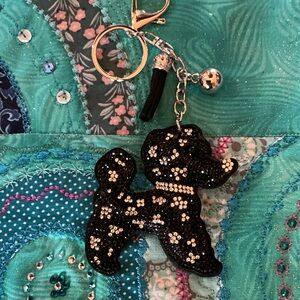 Black and Silver Poodle Keychain
